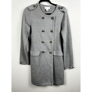 Soft Surroundings Small Knit Peacoat Acrylic Wool Double Breasted Stretch 22531